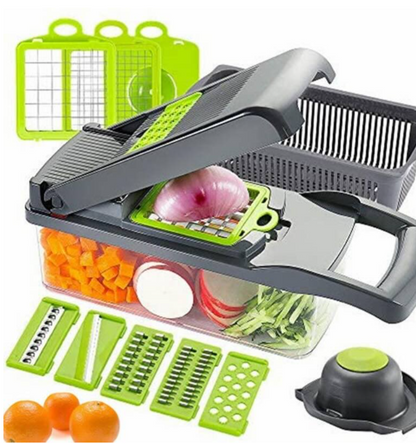 16-in-1 High-Quality Mandoline Slicer & Vegetable Chopper | Multifunctional Food Cutter, Grater & Shredder for Kitchen