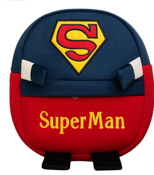Cute Plush Superman Character Backpack | Stuffed School Bag & Gift for Kids