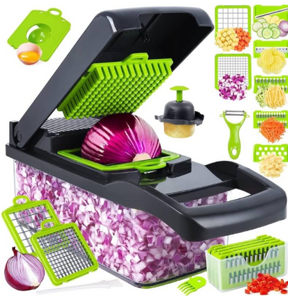 16-in-1 High-Quality Mandoline Slicer & Vegetable Chopper | Multifunctional Food Cutter, Grater & Shredder for Kitchen