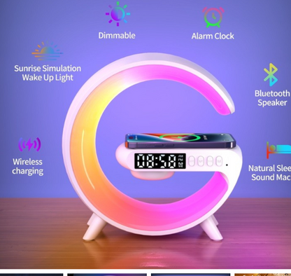 G63 Bluetooth Speaker Atmosphere Light Wireless Charger Bedside Music Wake-Up Light Bluetooth Sound Multiple Light Modes