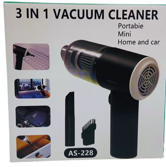 3 In 1 Portable Vacuum Cleaner Duster Blower | Air Pump Wireless Hand-held Cleaning For Car Home