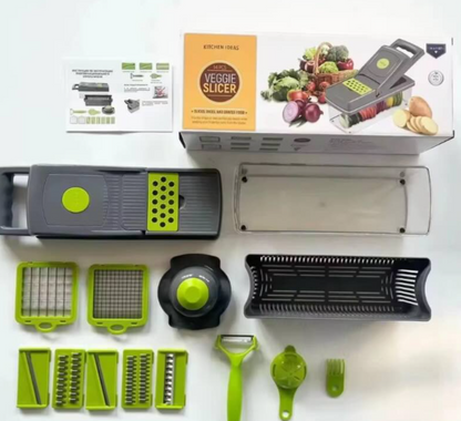 16-in-1 High-Quality Mandoline Slicer & Vegetable Chopper | Multifunctional Food Cutter, Grater & Shredder for Kitchen
